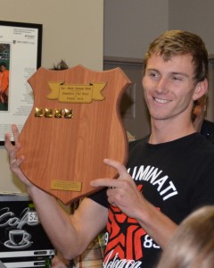 Zach Woods with the Rae-Martin Memorial Shield 2012